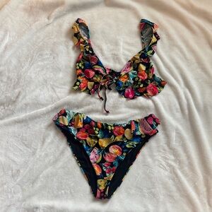 Show Me Your Mumu Fruit Print Bikini Set M Top L Bottom